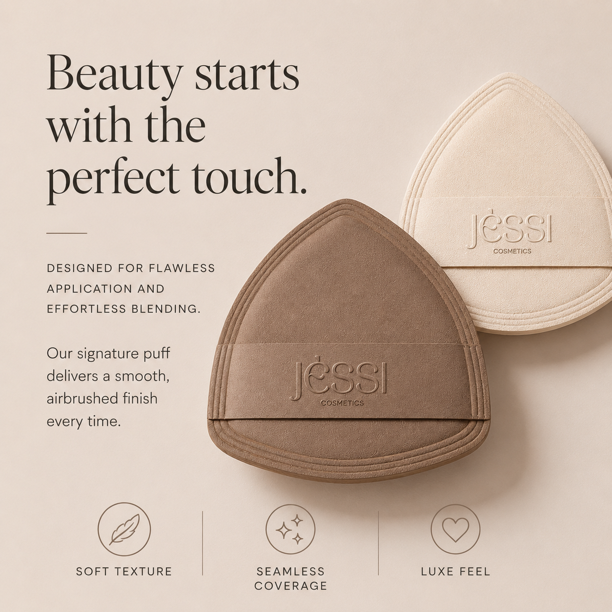Wet & Dry Powder Puff - CREAM